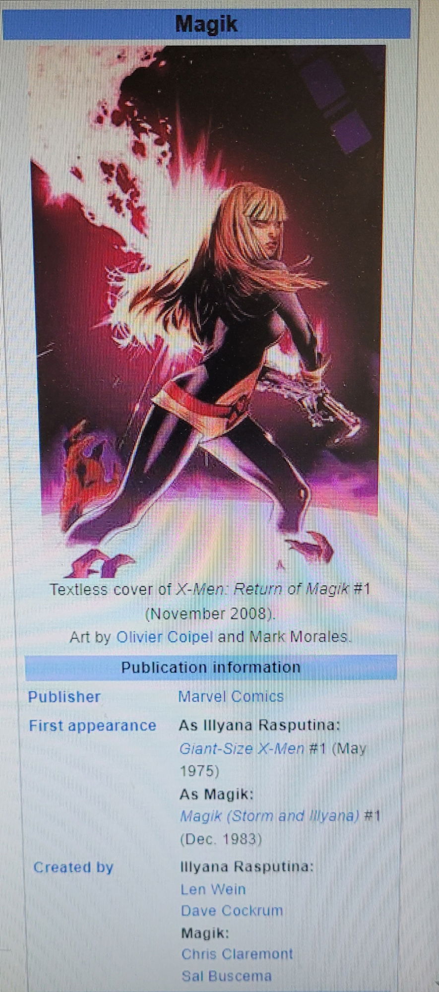 Magik (Illyana Rasputina) - Wikipedia