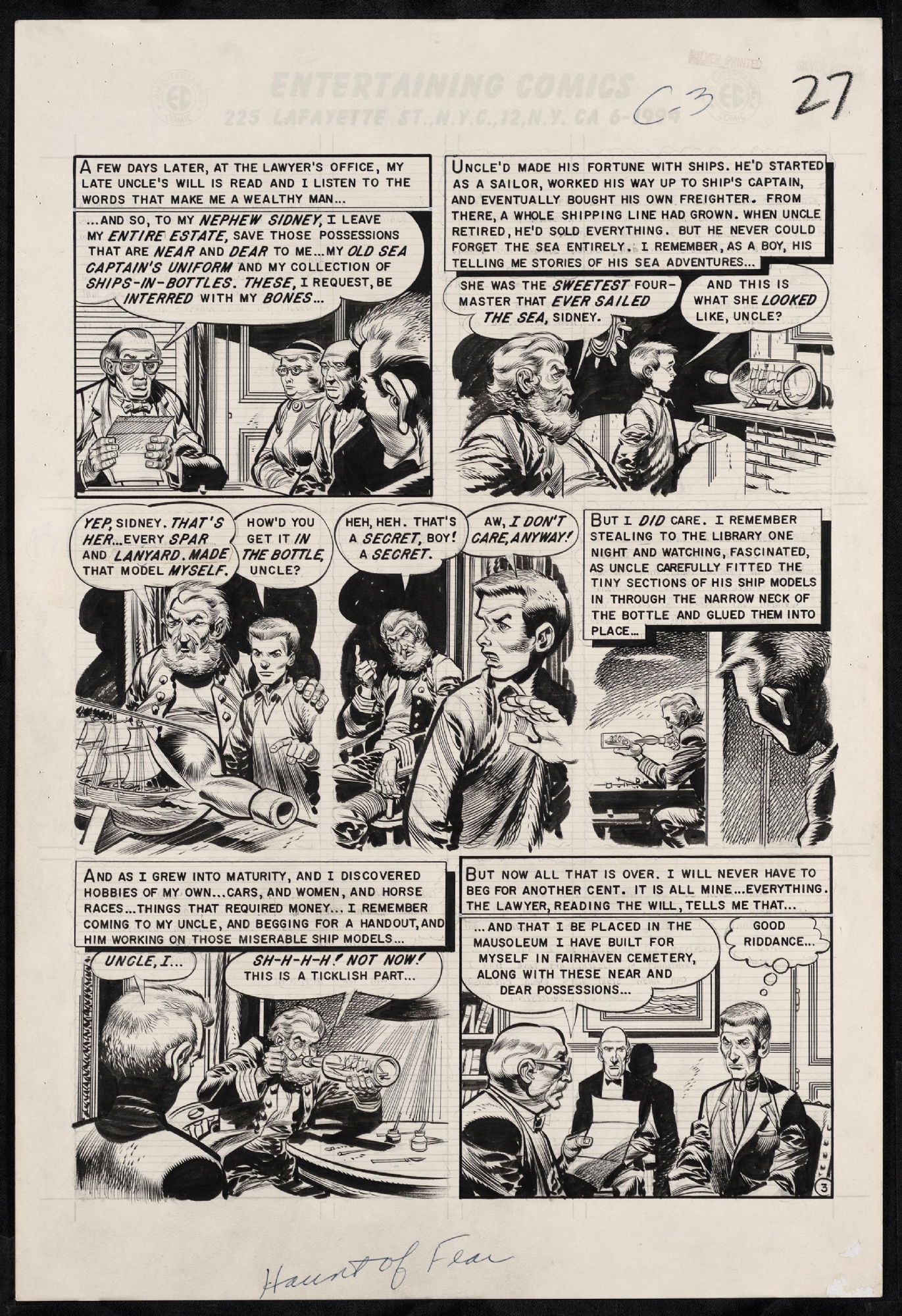 Davis, Jack - Haunt of Fear, issue 22, Model Nephew, page 3 (Nov 1953 ...