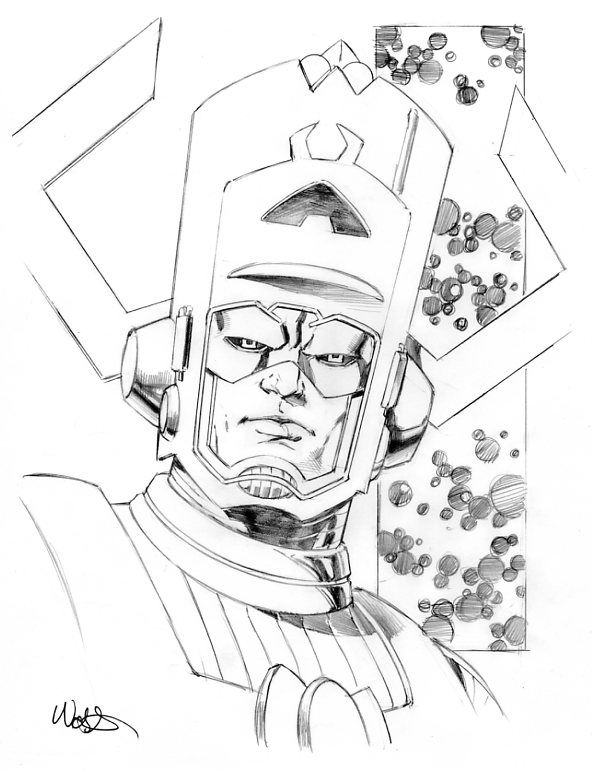 Galactus, in Kevin West's Sketches Comic Art Gallery Room