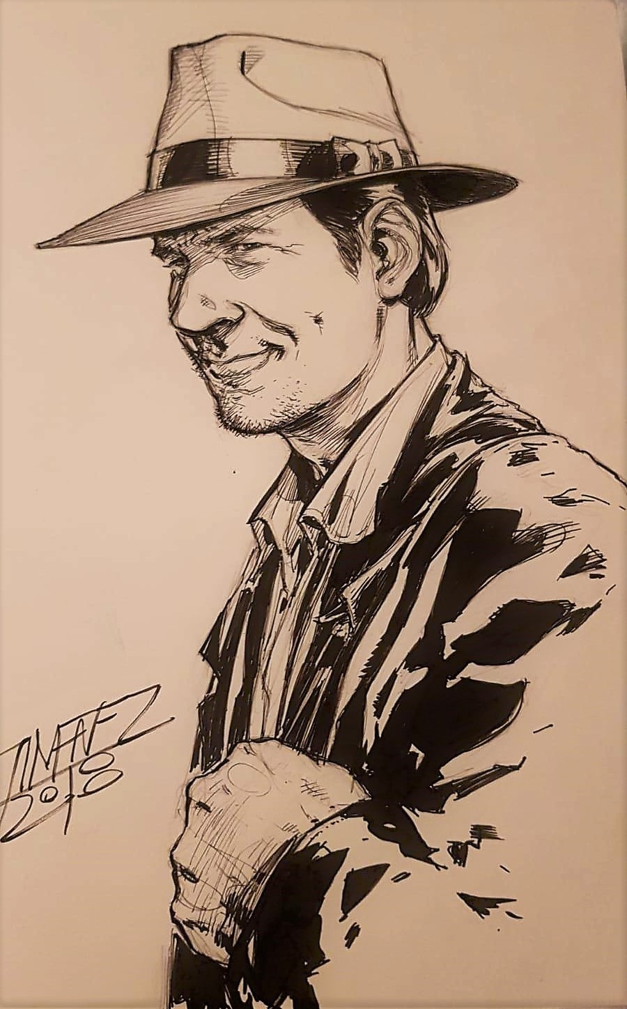 Indiana Jones in Daniel McIntoshs Con sketches and original art Comic Art  Gallery Room