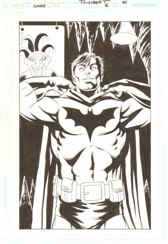 Batman unmasked, in Tony Hastings's First Comic Art Gallery Room