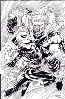 Iron Fist vs Sabretooth Comic Art