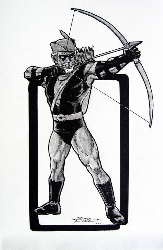 Rick Burchett - GREEN ARROW & SPEEDY, in <> Shemp's GREEN ARROW GALLERY  Comic Art Gallery Room