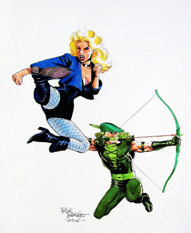 Rick Burchett - GREEN ARROW & SPEEDY, in <> Shemp's GREEN ARROW GALLERY  Comic Art Gallery Room