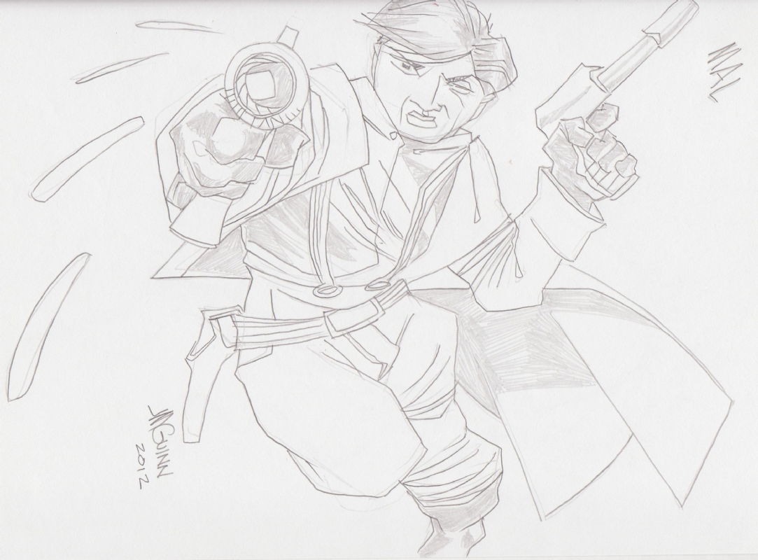 Malcolm Reynolds By Jason M. Guinn, In Jeff Smith's Firefly Sketchbook 