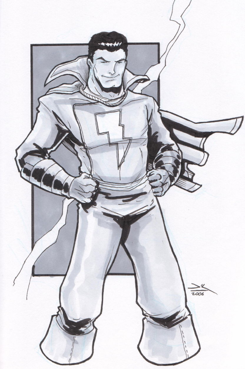 Captain Marvel by Rich Woodall, in Jeff Smith's Justice League