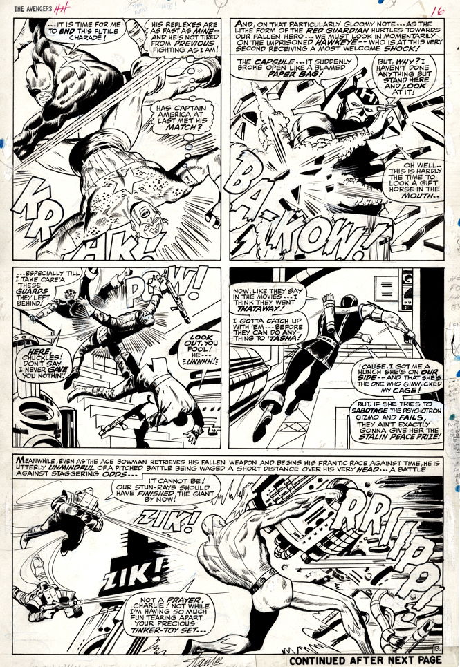 John Buscema, Avengers #44, Melee!, In Greg Goldstein's Collection 