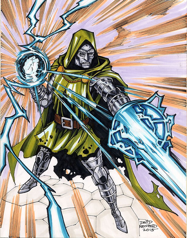 Dr Doom, in david newbold's sketches Comic Art Gallery Room