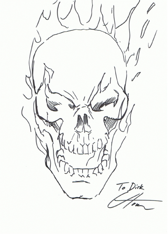 A Ghost Rider sketch from my sketch book. Done with ink brush and copic  markers. : r/Marvel