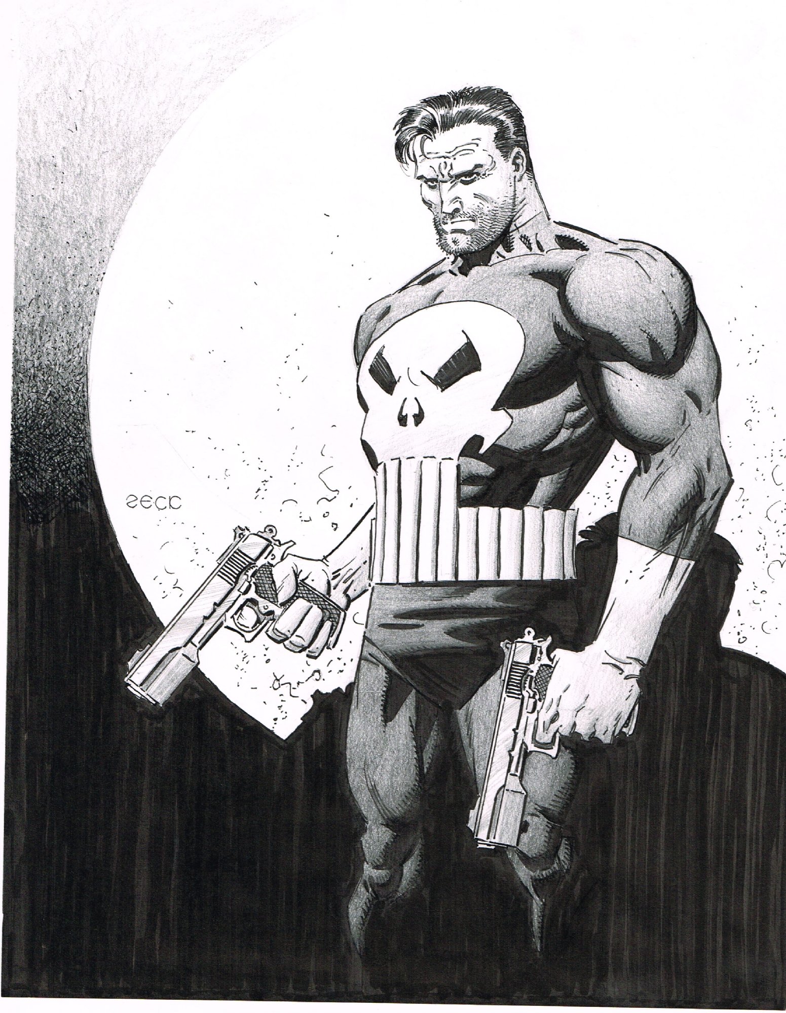 The Punisher In Peter Fisicos Mike Zeck Comic Art Gallery Room