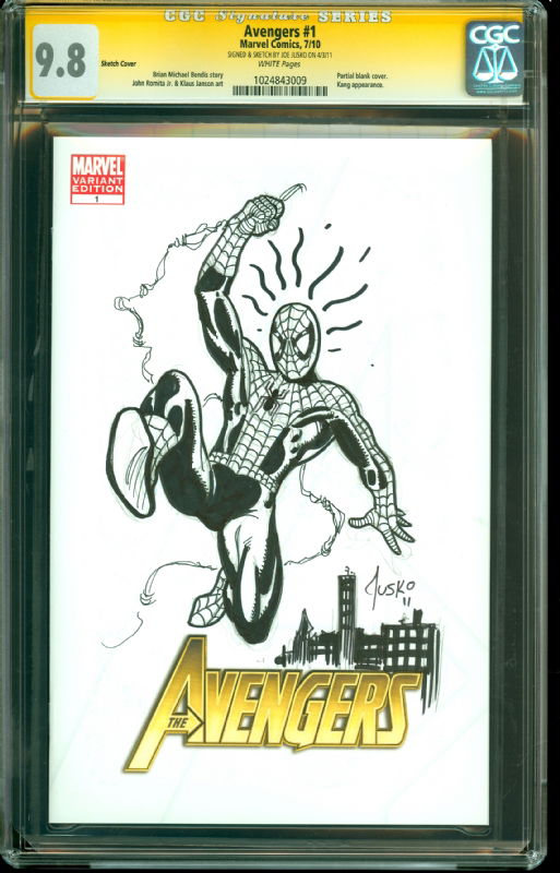 cgc JOE JUSKO sketch of SPIDER-MAN, in fred and jamie hausen's GAME ...