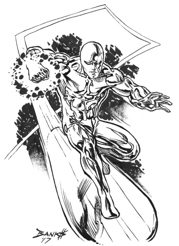 Silver Surfer, in Eric Osier's Friends of Iron Man Comic Art Gallery Room