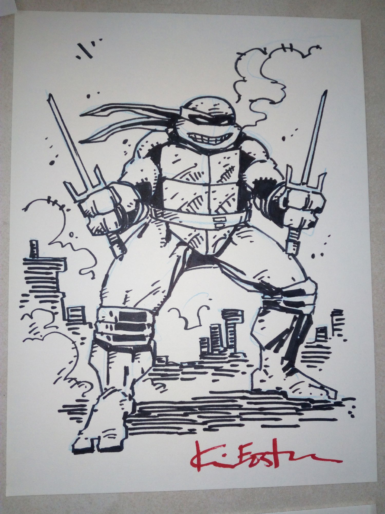 TMNT ninja turtles original drawing by kevin eastman - 900$, in ...