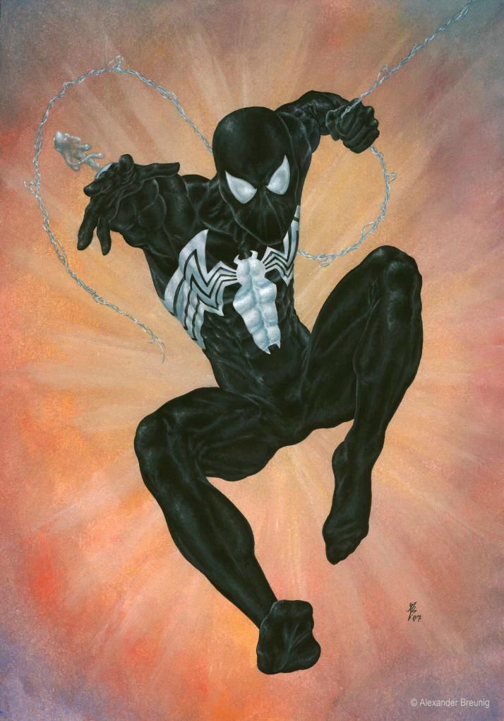 00 Black Symbiote Spider Man, in Alexander Breunig's MARVEL Paintings Comic  Art Gallery Room