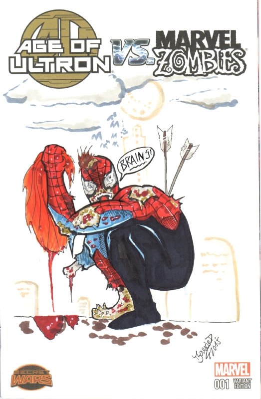 Zombie Spider- man by Bouncie D., in Wolfgang Bertram's Marvel Zombies  Comic Art Gallery Room