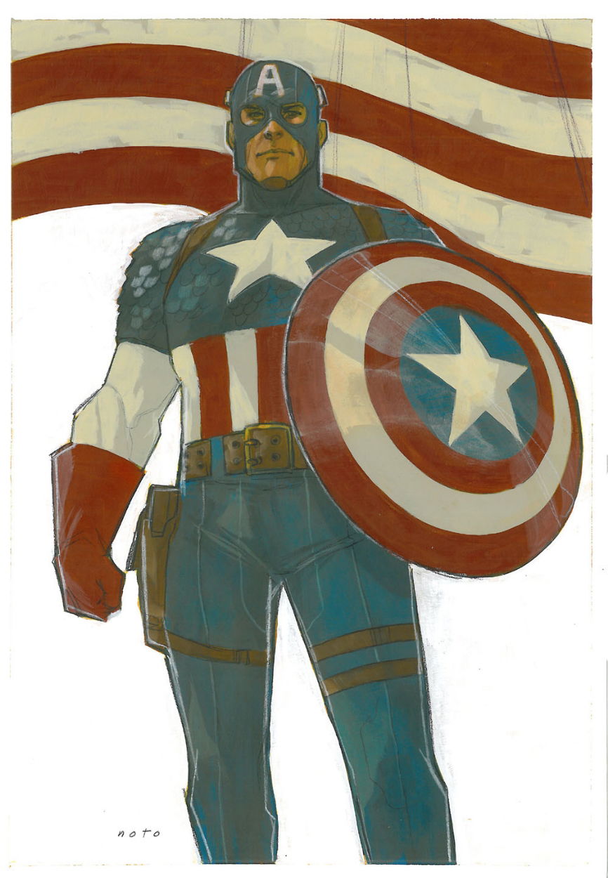 Noto Captain America painting, in Andy Robbins's Noto Comic Art Gallery ...