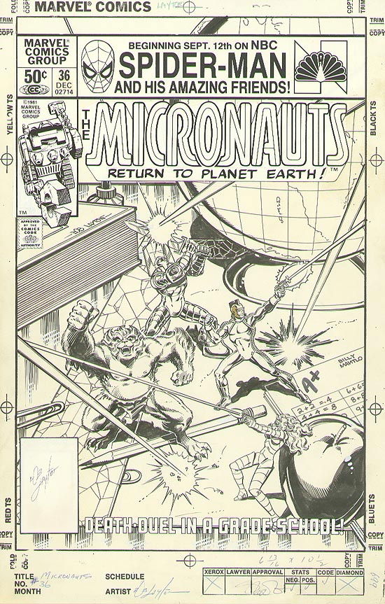 Micronauts 36 Cover, in M K's Micronauts Art Comic Art Gallery Room