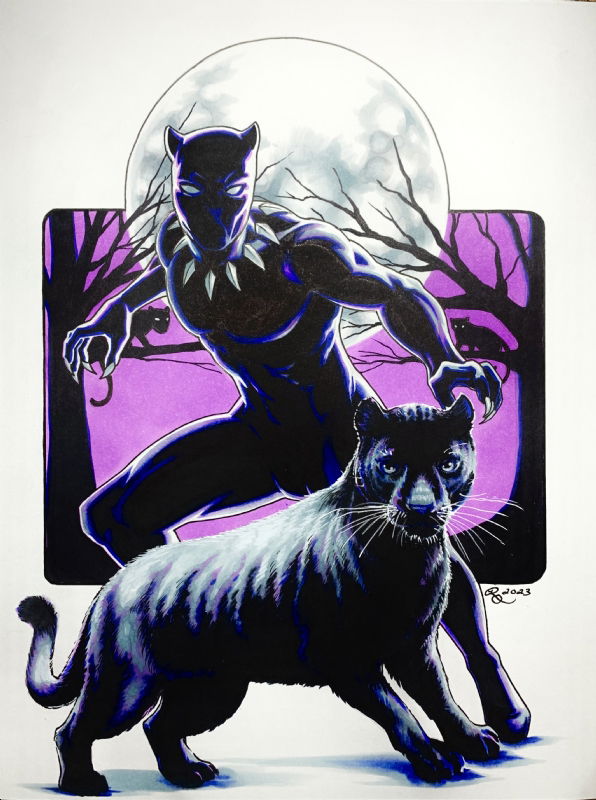 Blank Panther, T'Challa, in Rhiannon Owens's Marvel Color Comic Art ...