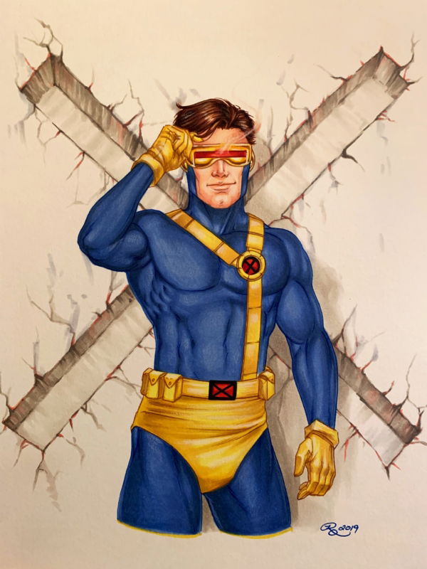 90s Cyclops, In Rhiannon Owens's Marvel Color Comic Art Gallery Room