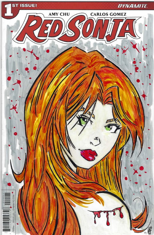 Red Sonja 1 Sketch Cover By Steve Andrews In Nick Cs Red Sonja Sketch