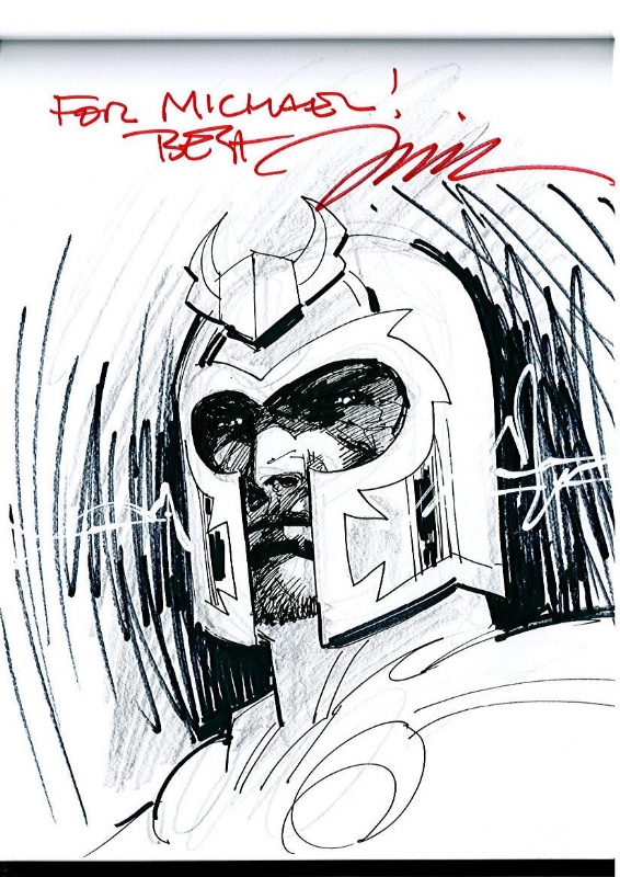 Magneto sketch - Jim Lee, in Michael M's Jim Lee Comic Art Gallery Room