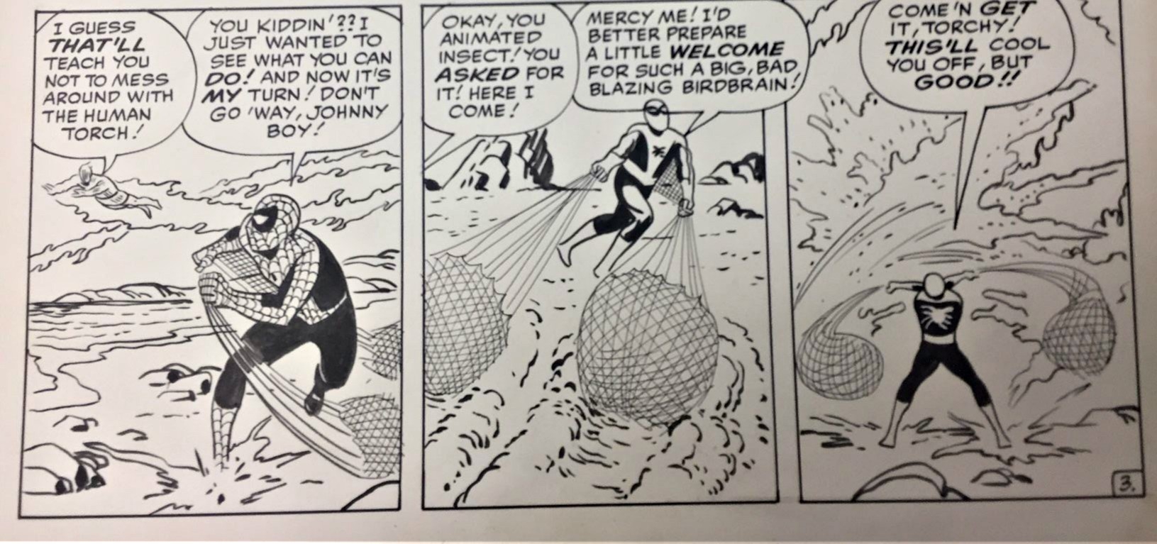 Amazing Spiderman 8 Kirby Ditko Panels 7,8,9 Comic Art