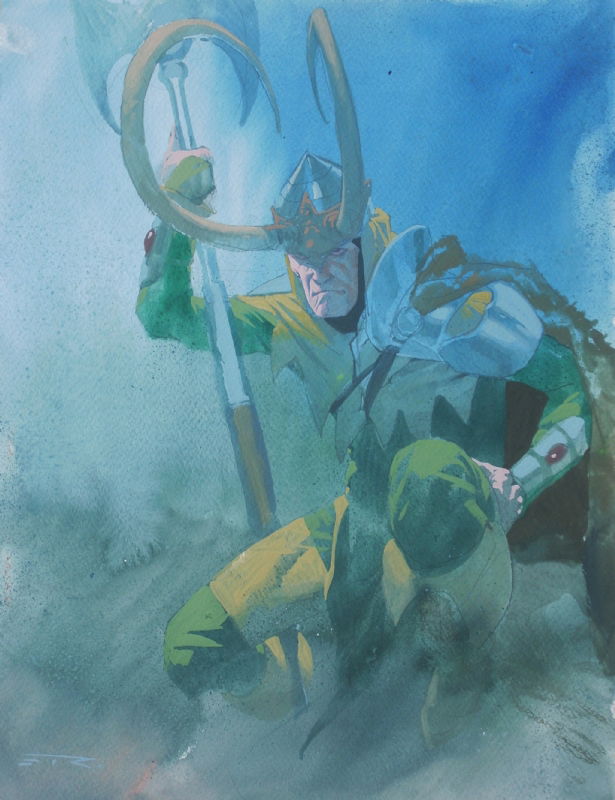 Loki By Esad Ribic In Jean Michel Anneau S Marvel In Paint Comic Art Gallery Room