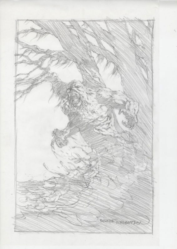 Swamp Thing Unused Pin Up Bernie Wrightson In Dean Abrahams Good Guys And Bad Ones Too Comic 3284