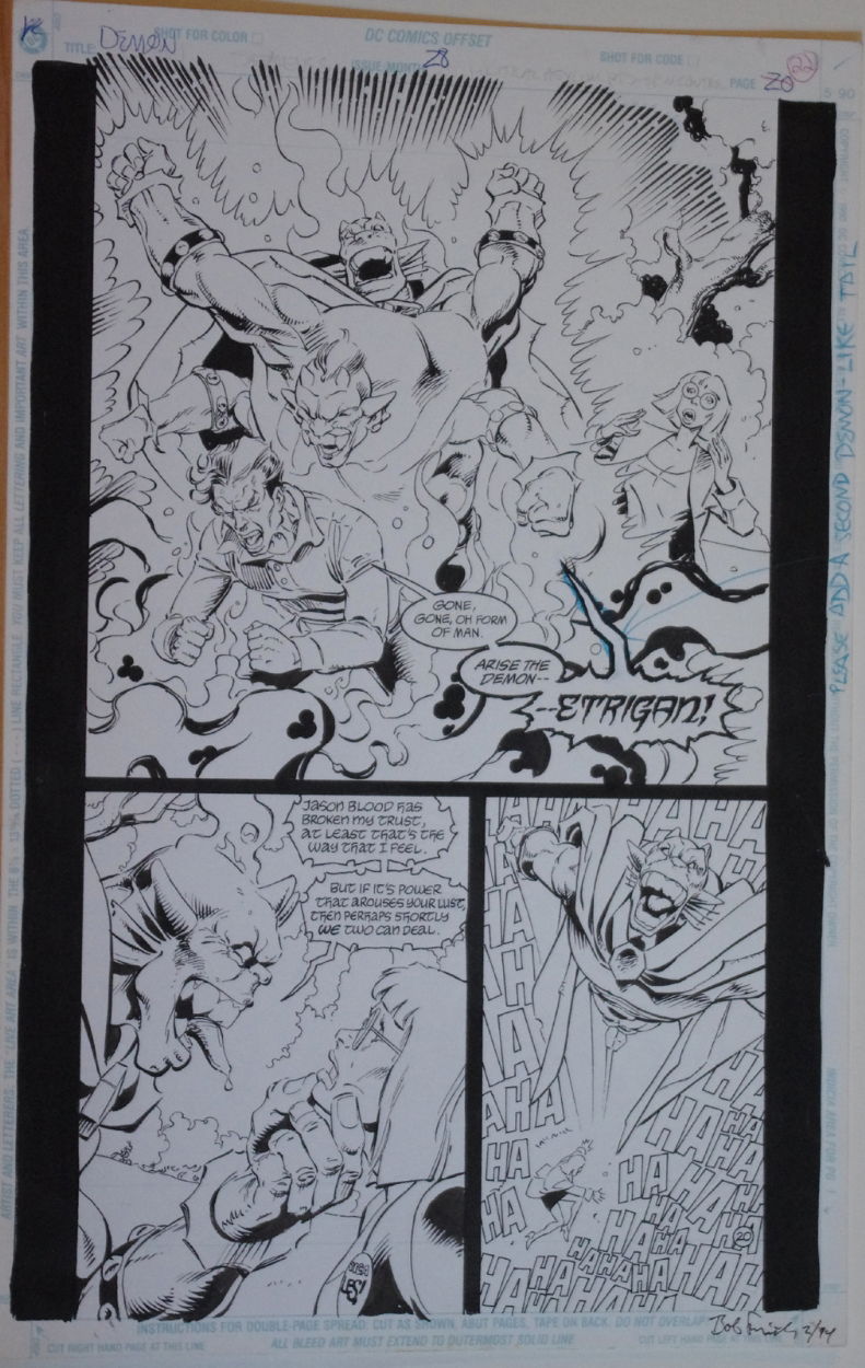 VAL SEMEIKS / BOB SMITH original art, DEMON #28,pg 20, 11 x17 ,1992 ...