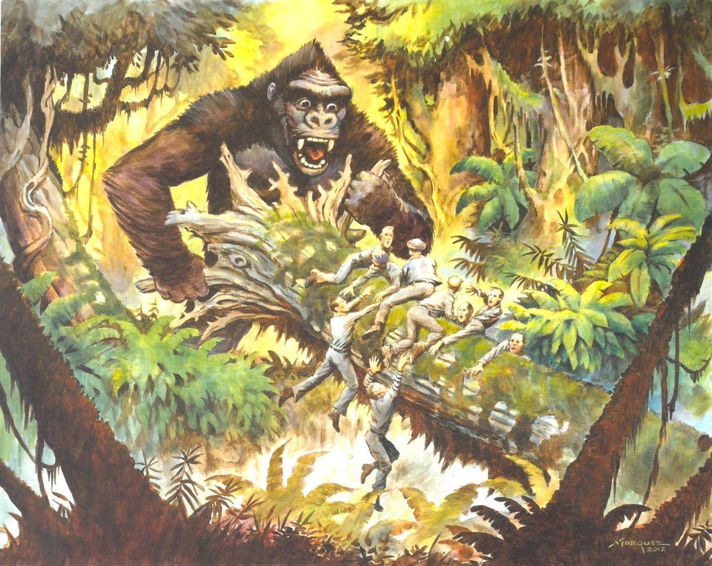 Don Marquez Original Art, King Kong Skull Island, Killing, 24 X30 On 