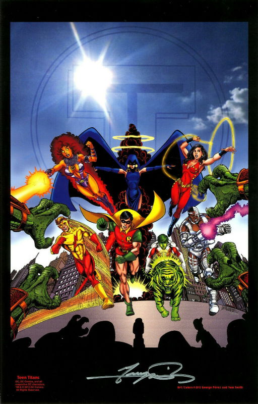 NEW TEEN TITANS COLOR PRINT SIGNED GEORGE PEREZ (Hero Initiative), in ...