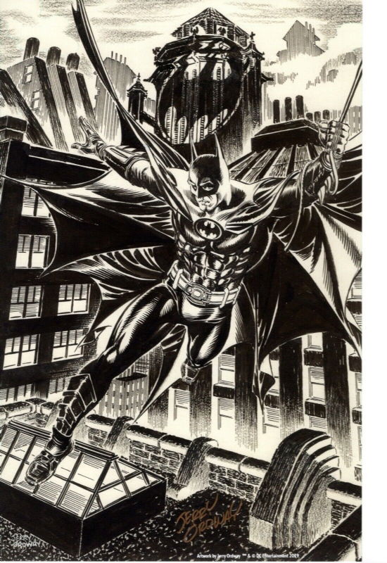 BATMAN OVER GOTHAM B&W PRINT SIGNED JERRY ORDWAY, In Inkwell Awards's ...