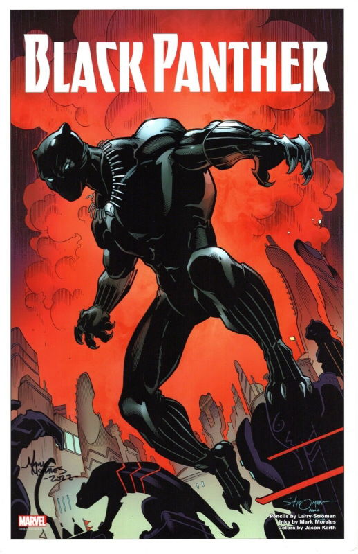 BLACK PANTHER PRINT LARRY STROMAN SIGNED MARK MORALES, in Inkwell ...