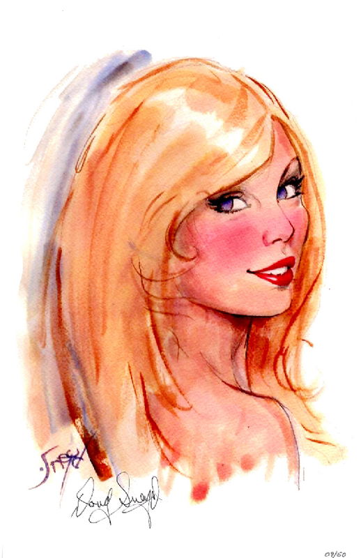 Playboys Doug Sneyd Signed Numbered Color Girl Print In Inkwell Awardss Prints And 1343