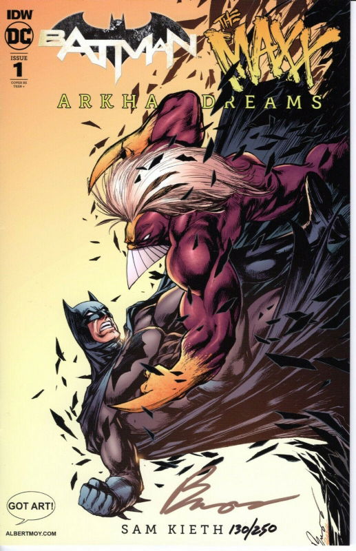 BATMAN/THE MAXX ARKHAM DREAMS #1 COLOR VAR COVER SIGNED BUZZ NUMBERED  (130/250), in Inkwell Awards's Miscellaneous Variant Covers Comic Art  Gallery Room