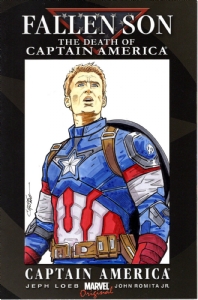 CAPTAIN AMERICA INKED/COLORED OA ON BLANK VARIANT SKETCHCOVER SIGNED CHRIS RING, Comic Art