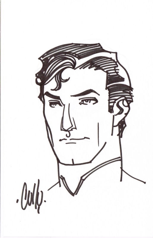 DC COMICS SUPERMAN CULLY HAMNER ORIGINAL ART SKETCH SIGNED, in Inkwell ...