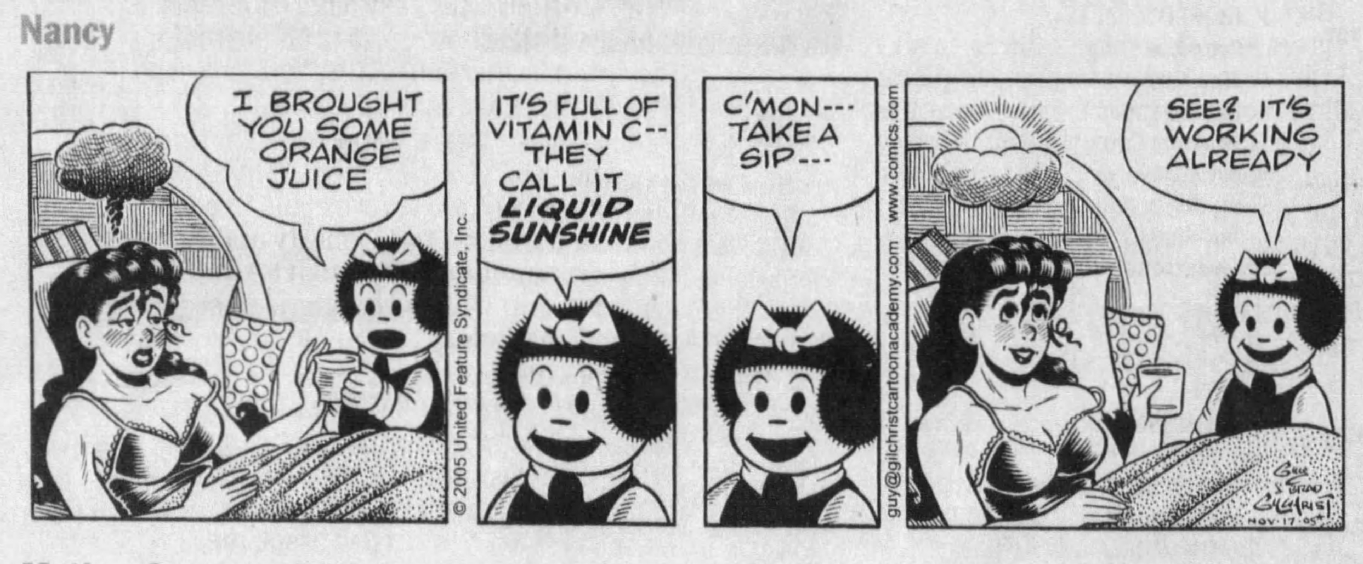 Nancy Comic Strip 2005 11 17 Featuring Aunt Fritzi Ritz By Guy And Brad Gilchrist In Philip R
