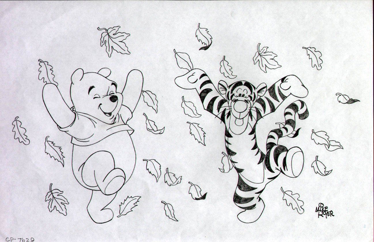 ROYER, MIKE - Disney: Winnie the Pooh & Tigger with leaves, in Stephen ...