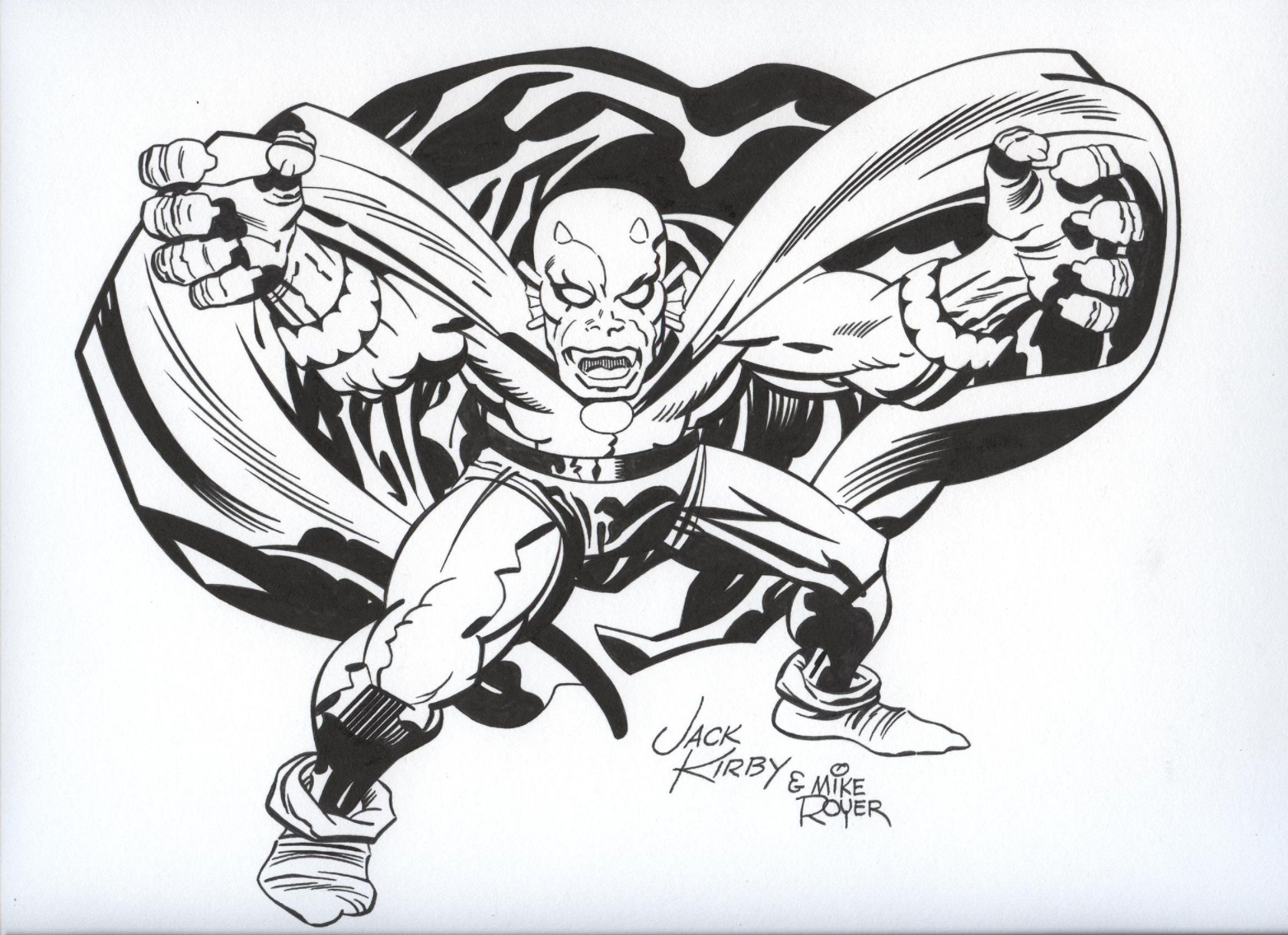 ROYER, MIKE / based on JACK KIRBY pencils - Demon leaps, in Stephen  Donnelly's ROYER, MIKE - DC & Marvel characters art with Jack Kirby Comic  Art Gallery Room