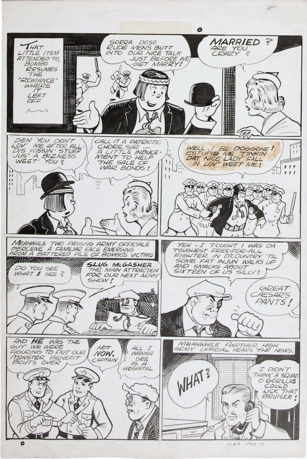 DIBBIE, BERNARD - Sparkler Comics #19 El Bombo, marriage/ black eye pg ...