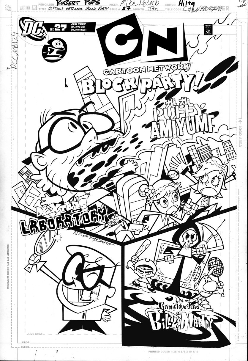 POPE, ROBERT - DC Cartoon Network Block Party cover, Dexter, Billy & Mandy,  in Stephen Donnelly's POPE, ROBERT - DC Cartoon Network covers Comic Art  Gallery Room