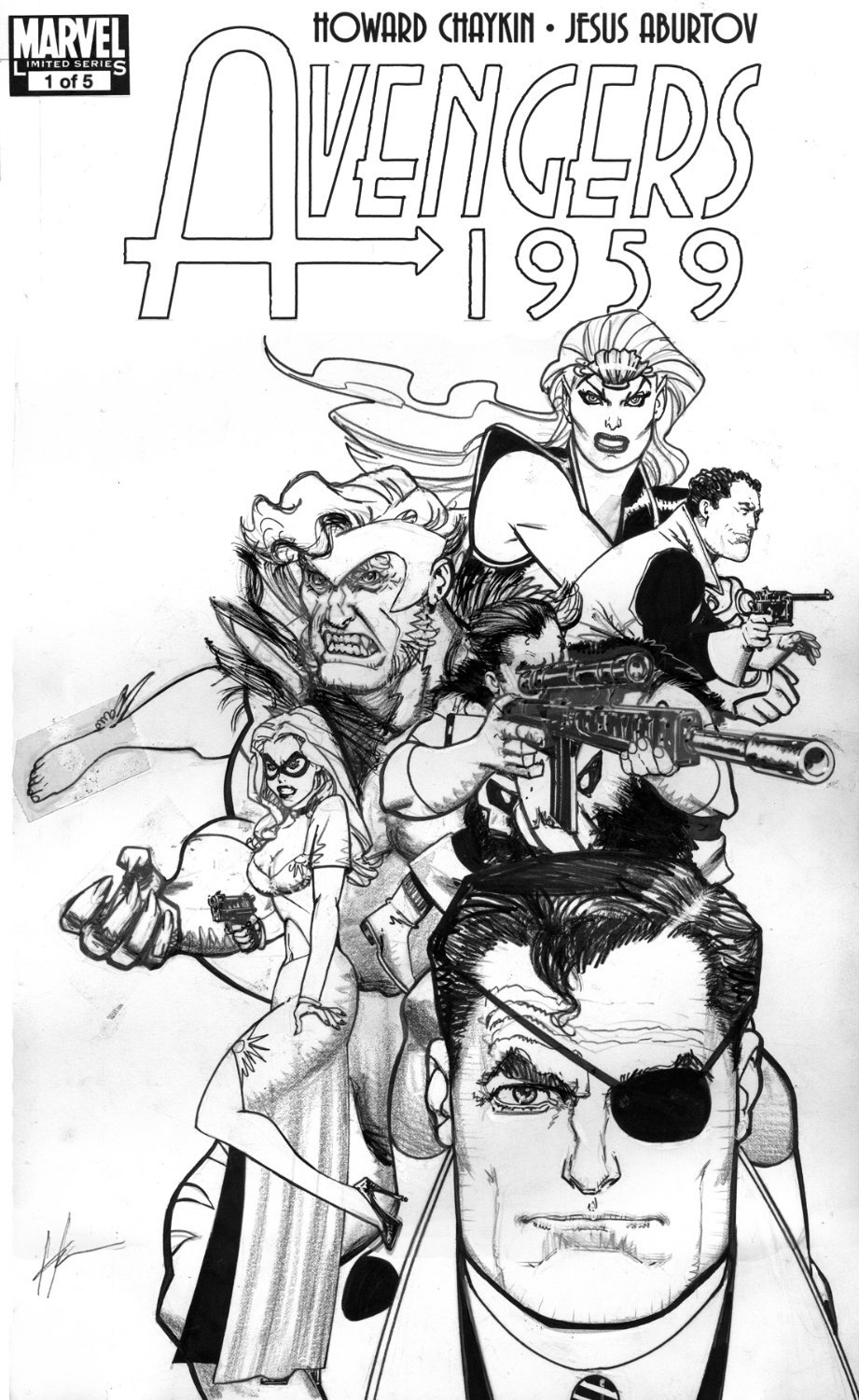 Chaykin Howard Avengers Cover Nick Fury Sabertooth Blonde Phantom Namora Kraven