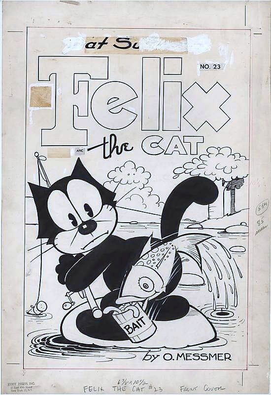 MESSMER, OTTO - Felix The Cat #23 cover, Felix & fish, rare Messmer ...