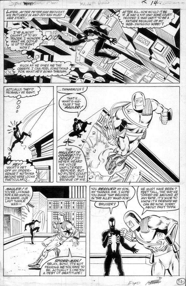 BUCKLER, RICH / MALCOLM DAVIS - Spectacular Spiderman #122 pg 14, Black ...