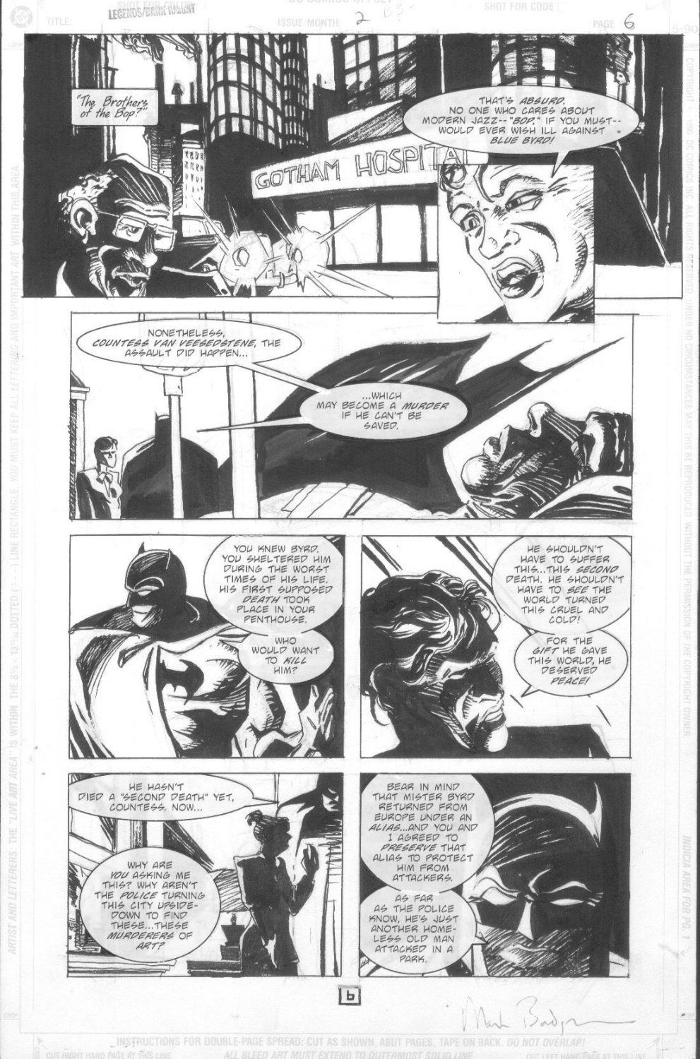 BADGER, MARK - Batman Legends: Jazz #2 pg 6, Batman at Gotham Hospital, in  Stephen Donnelly's BADGER, MARK - Marvel, DC comic art, Batman Comic Art  Gallery Room