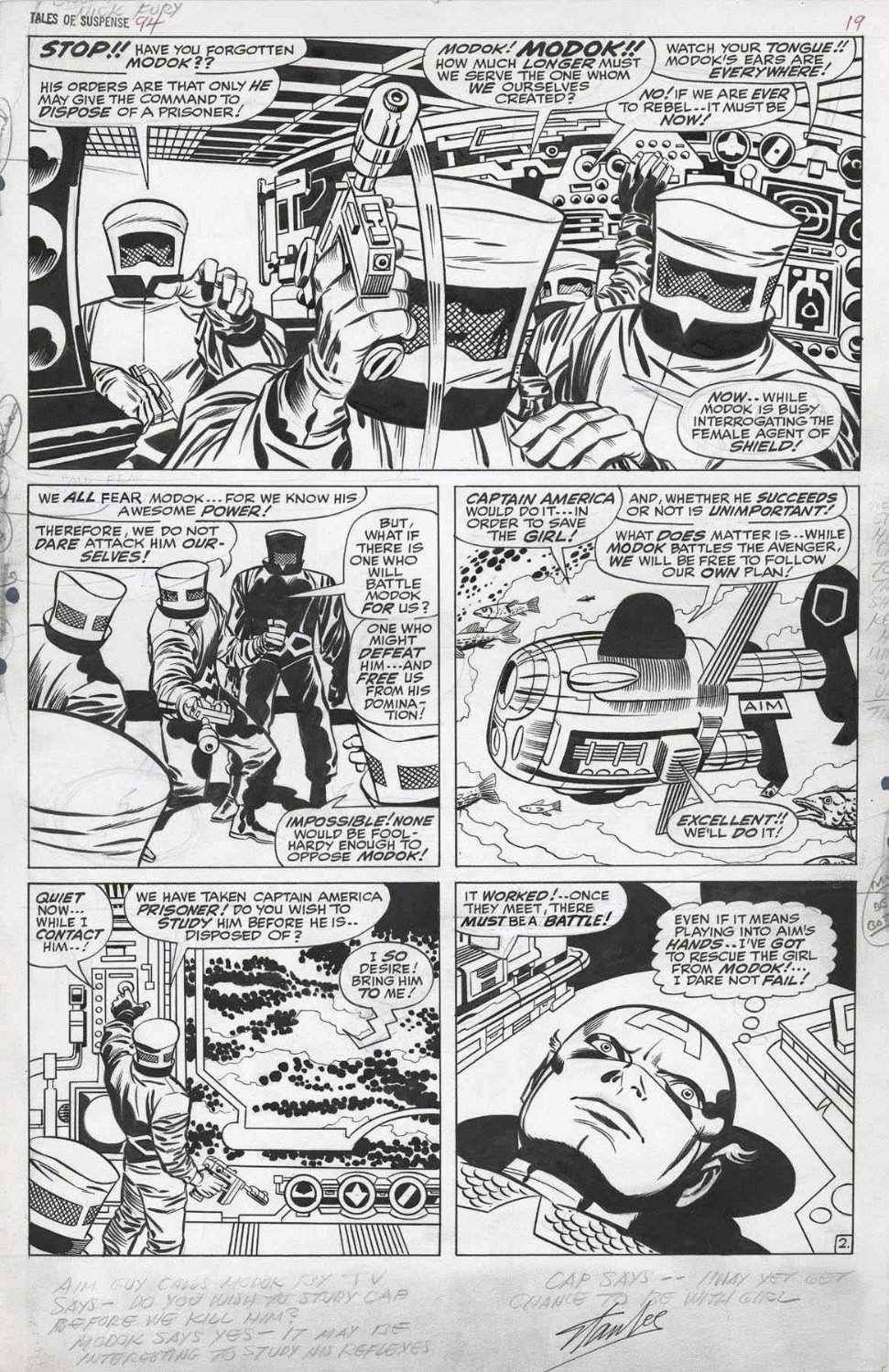 KIRBY, JACK / JOE SINNOTT - Tales Of Suspense #94 2up pg 2, Captain ...