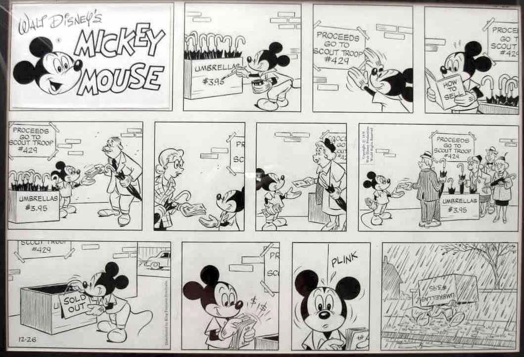 美品80's SUNDAY COMICS “Disney Mickey” 刺繍