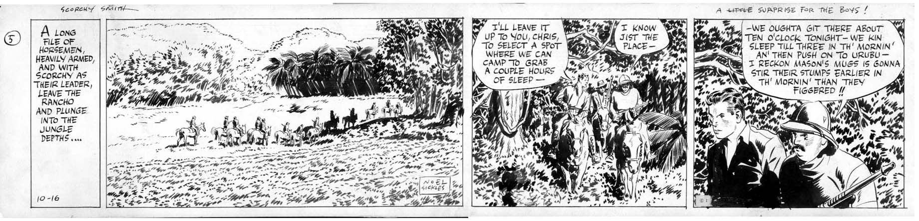 SICKLES, NOEL - Scorchy Smith Daily 10/16 1936, Scorchy & Jungle ...