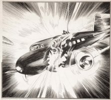 McWILLIAMS, AL - Flying Aces Magazine 1940, Airplane pre-WW2 pulp, plane struck, illustration Comic Art